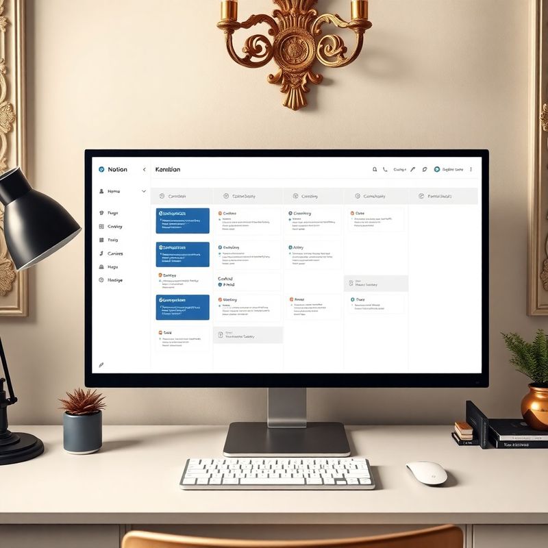 Kanban board s obsahovým workflow v indigo barvách